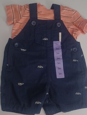 Carter's 2pc Outfit Boy's Shortall + Top Sz 3M